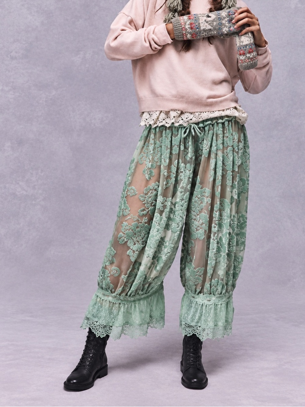 🌿 Intimately Free People Forever Young Burnout Pants Seafoam NWT S